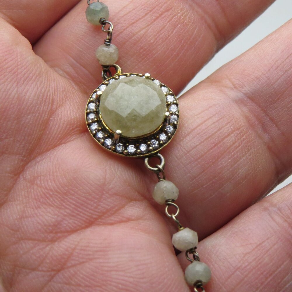 14k *925 Sterling Silver Emerald Bracelet
